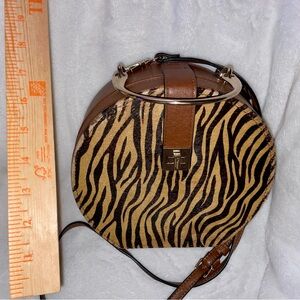 Dune London Round Calf Hair Bag With Crossbody Strap NWOT